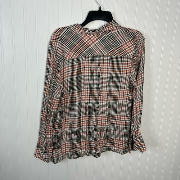 J.Jill Top Medium Petite Plaid Multicolor Long Sleeve Fall Casual Women’s - Picture 6 of 7